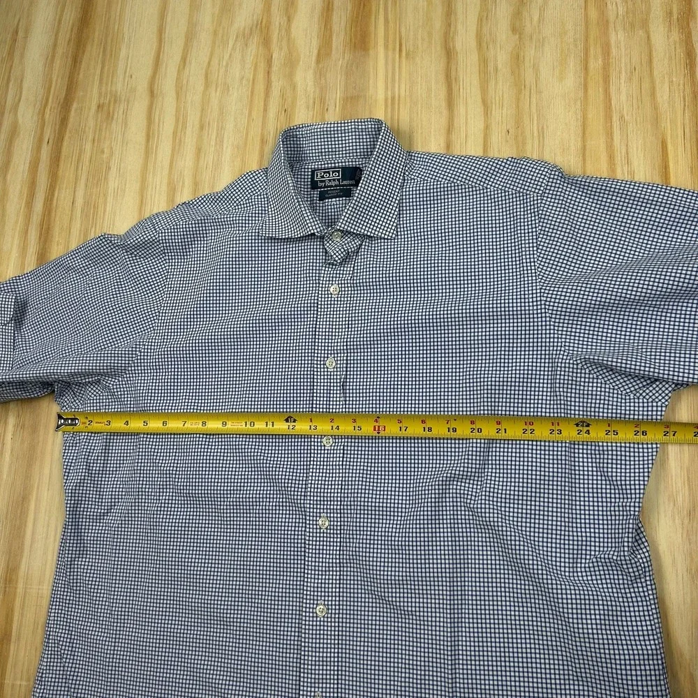 Polo‎ Ralph Lauren Shirt Mens M Blue Regent Classic Fit Gingham Long Sleeve